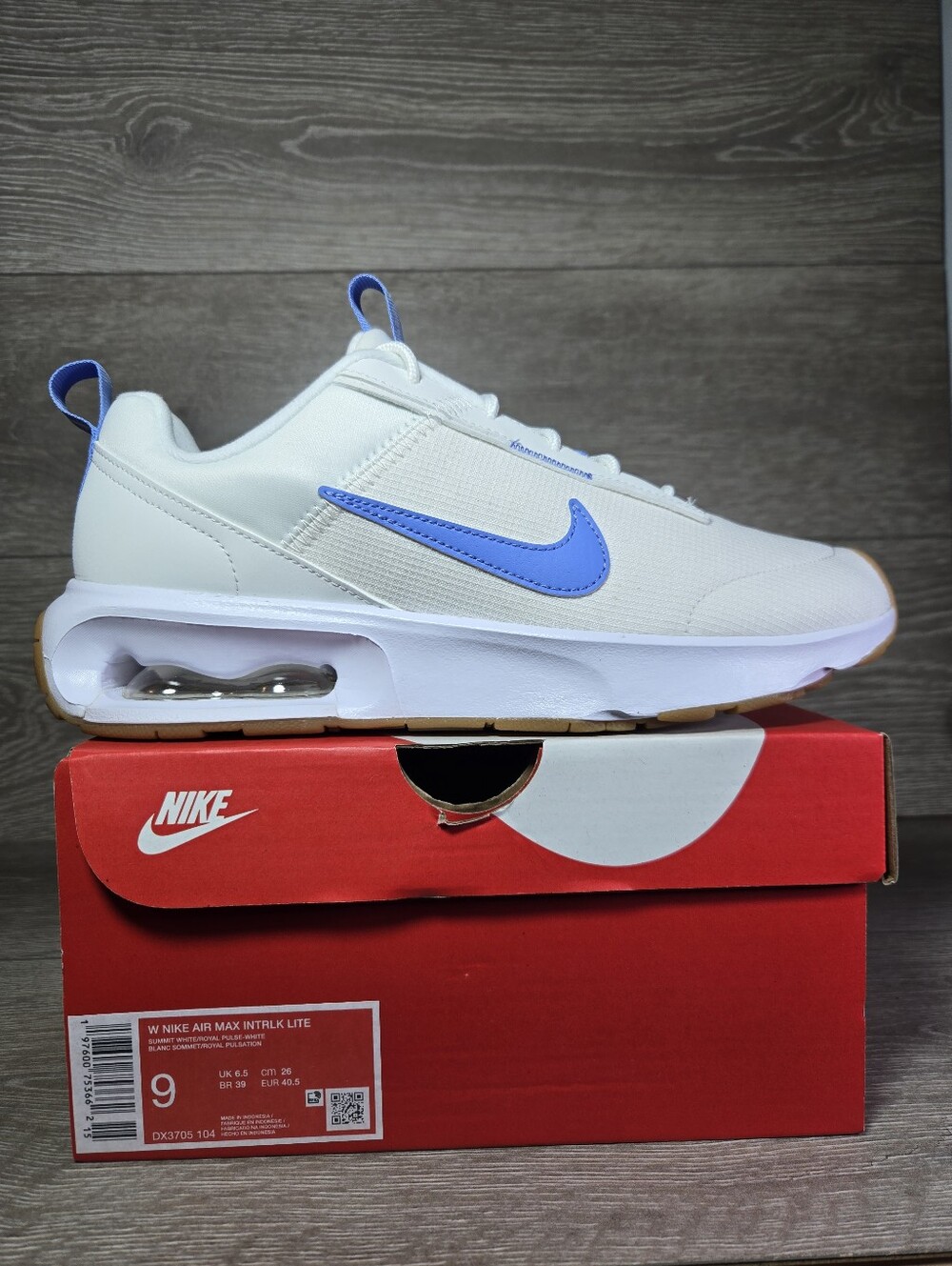 Nike Air Max INTRLK Lite Summit White/Royal Shoes Womens Size 9 DX3705-104 New